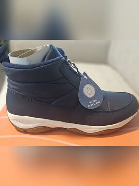 Easy Spirit Navy Quilted Ankle Bootie with Side Zip